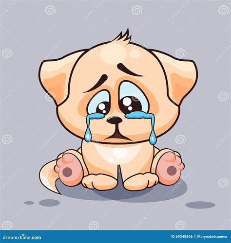 Sad Dog Crying Vector Illustration | CartoonDealer.com #69248806