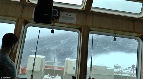 North Sea video shows EXACTLY what it is like to be on board a ship during a storm | Daily Mail ...