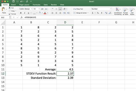 Standard Error Formula Excel