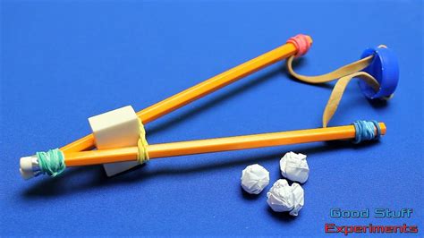 How to make a Slingshot using Pencils - Office Supplies - YouTube