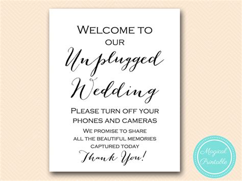 Unplugged Wedding Ceremony Signs - Magical Printable