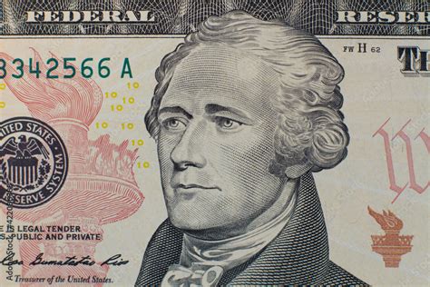 Alexander Hamilton depicted on a ten dollar bill Stock Photo | Adobe Stock