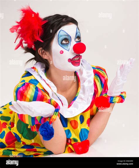 Clown; Circus; Face Paint; Female; Human Role; Behavior; Ecstatic Stock ...