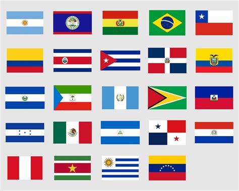 Latin America Country Flags SVG Bundle Set Countries Nation | Etsy