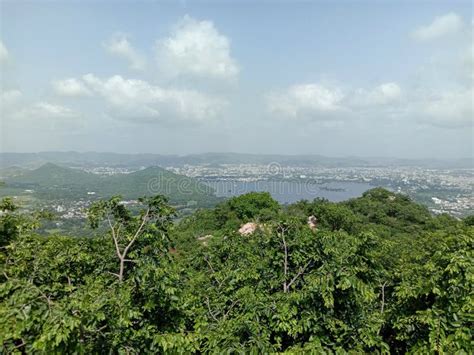 Peak View of Aravali Hills and Blue Sky in Udaipur in Rajasthan Stock Photo - Image of village ...