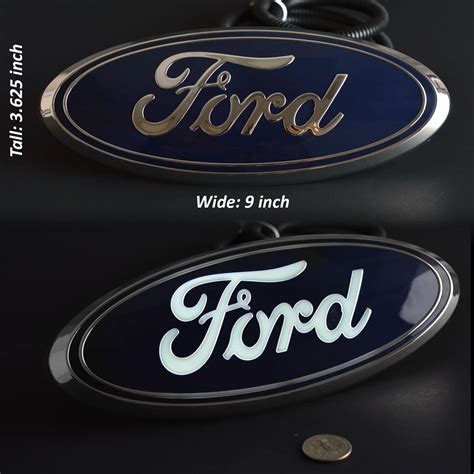 Ford 9" Lighted Front Grill Emblem - Mr. Kustom Auto Accessories and Customizing