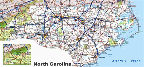 Detailed Map Of North Carolina Cities