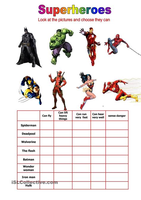 Superhero Worksheets - Math Worksheets 4 Kids