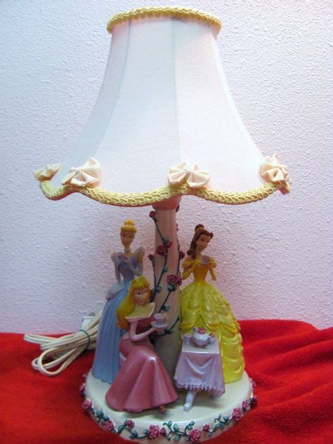 Details about Genuine Disney Princess Lamp Cinderella, Belle, Aurora 15" Tea Party Roses Resin ...