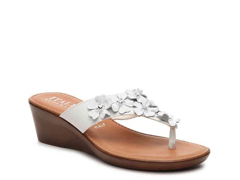 Italian Shoemakers Gisselle Wedge Sandal in White - Lyst