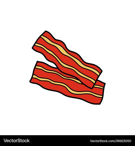 Bacon doodle icon hand draw Royalty Free Vector Image