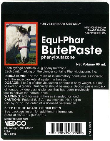 Phenylbutazone Paste : Veterinary Drug information, pets meds