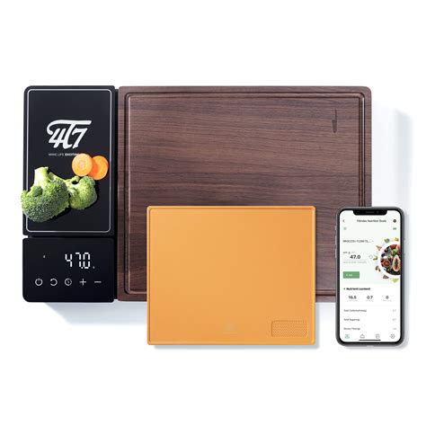 4T7 Smart Meal Prep System, Smart Cutting Board Set, American Walnut ...