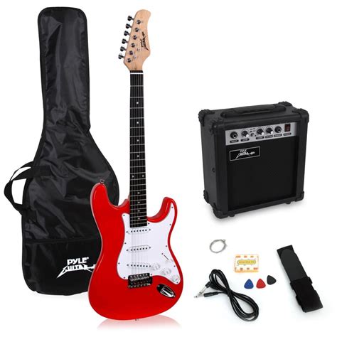 Pyle PEGKT15R - Beginners Electric Guitar Kit, Includes Amplifier ...