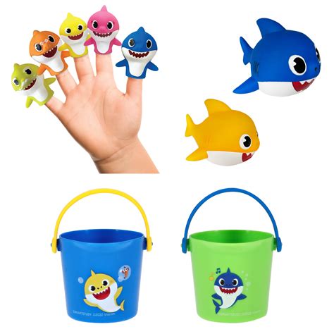 Baby Shark 9pc Bath Toy Value Set, Unisex Toddler Bath Toy Set ...