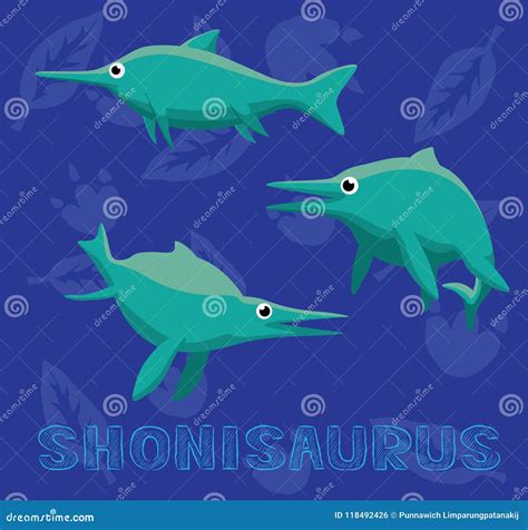 Sea Monster Shonisaurus Cartoon Vector Illustration Stock Vector ...