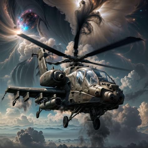 Apache helicopter flying in sky | Premium AI-generated image