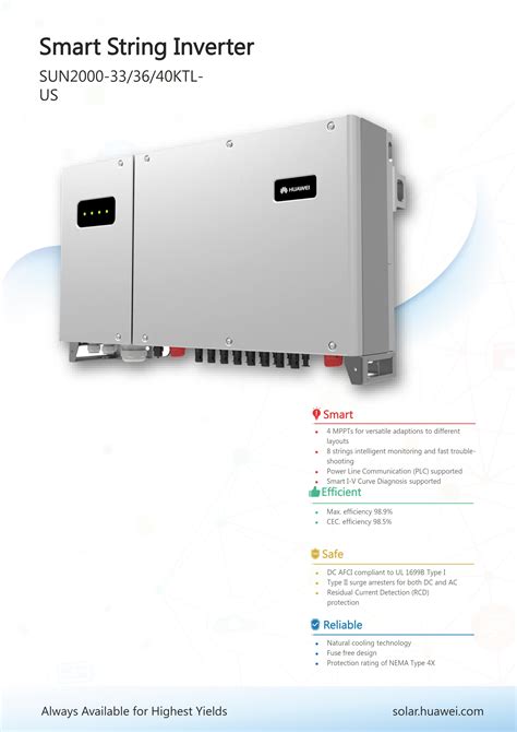 HUAWEI 33/36/40KTL 1000V System – ACES – Atlantic Clean Energy Supply – Official Site