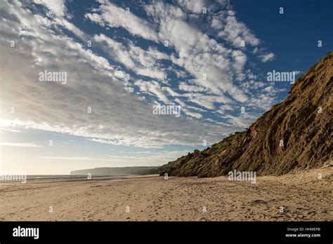 Big sky above Speeton sands at Filey Bay on the coast of North ...