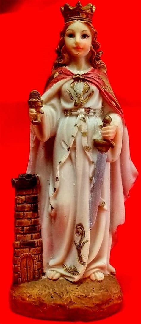 Santa Barbara Statue 5 Inches Tall - Etsy