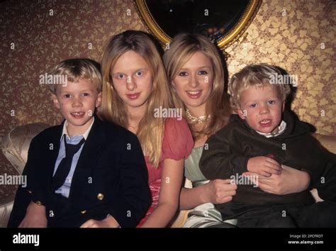 Circa 1990's - The Hilton siblings, from left, BARRON, NICKY, PARIS, and CONRAD in a family ...