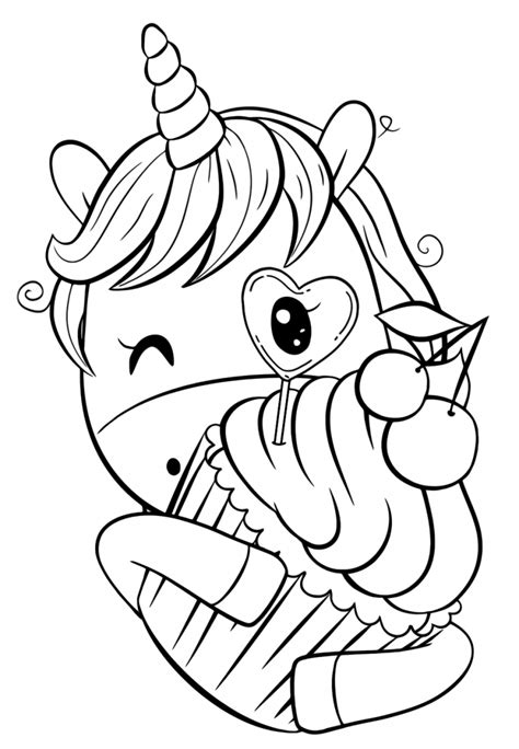 Cute easy unicorn coloring pages - guylopi