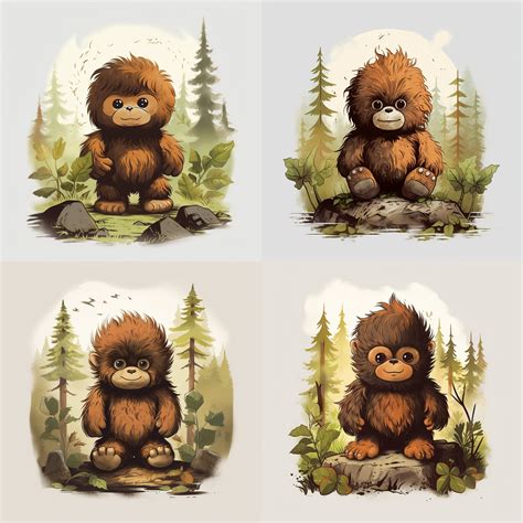 Cartoon Baby Bigfoot Digital Download PNG, Bigfoot PNG Digital Download, Updated for Better ...