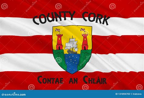 Flag of County Cork is the Largest and Southernmost County in Ir Stock Illustration ...