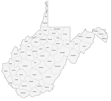 West Virginia County Map - GIS Geography