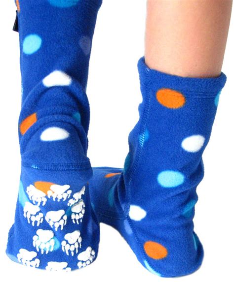 Kids' Nonskid Fleece Socks - Big City Blues | Slipper Socks – Polar Feet®