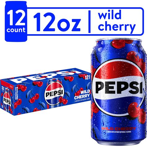 Pepsi Wild Cherry Soda Pop, 12 fl oz, 12 Pack Cans - Walmart.com