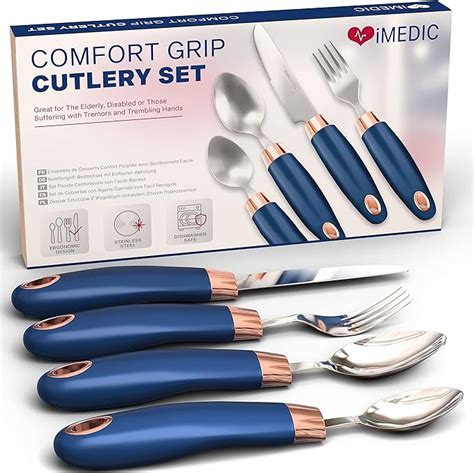 Amazon.com: iMedic Designer Easy Grip Cutlery for Adults - 1 Set of Utensils for the Elderly ...