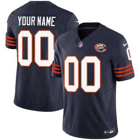 Chicago Bears Throwback Custom Stitched Custom Jersey - Navy - athenastyle