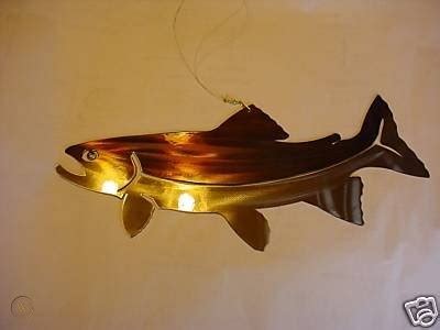 18" METAL SALMON FISH ART SCULPTURE NOT TROUT STEELHEAD | #80293113