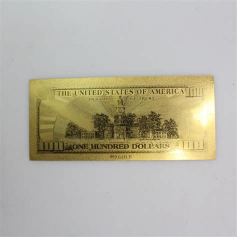 24kt Gold Plated 100 Dollar Bill Certificate | Property Room