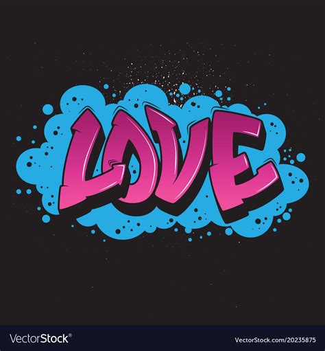 Love graffiti style graphic Royalty Free Vector Image