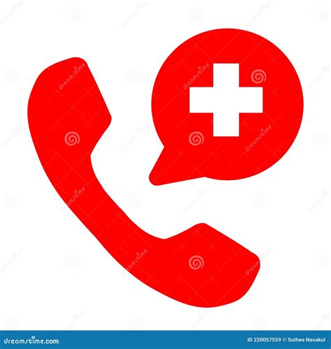 Emergency Call Icon on White Background. Medicine and Healthcare Sign. Medical Support Symbol ...