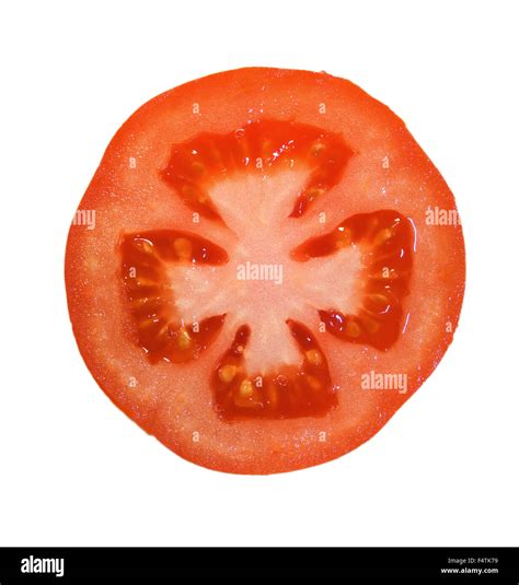 section of fresh tomato on white background Stock Photo - Alamy