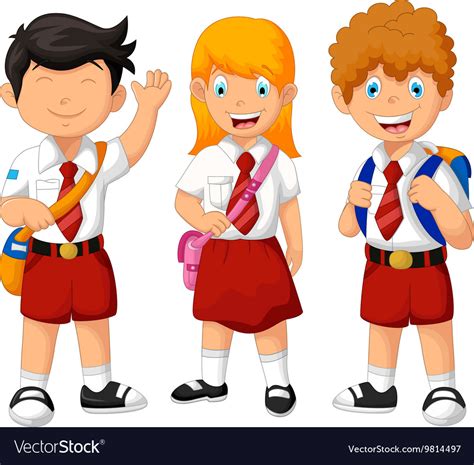 Funny three student cartoon Royalty Free Vector Image