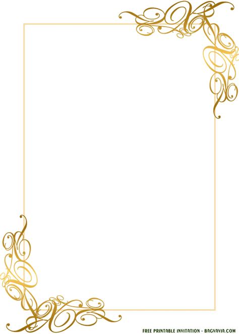 (FREE Printable) – Gold Lace Invitation Templates For Any Occasions | FREE Printable Birthday ...