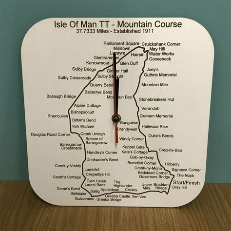 Isle of Man TT Course Map Clock