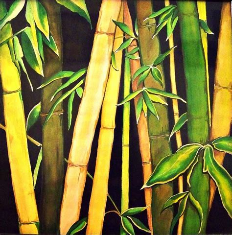 Bamboo Art Paintings | Bamboo Leaves Painting by Ivy Sharma - Bamboo Leaves Fine Art Prints ...