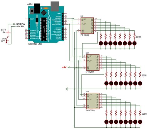 74HC595 LED Effect 02 / Arduino (Kuman / Keyestudio)