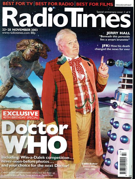 RADIO TIMES 22 28 NOVEMBER 2003 DOCTOR WHO COLIN BAKER - Vintage Magazines