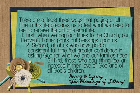 LDS Handouts: Commandments: Why do we pay tithing?