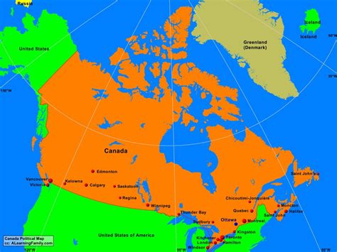 Canada Political Map - A Learning Family