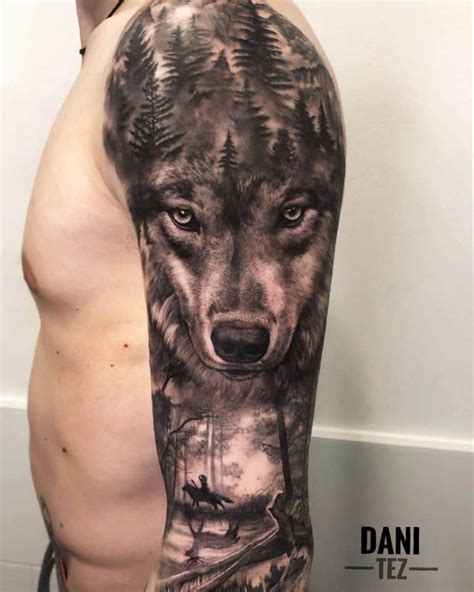 70 Cool Forest Sleeve Tattoo Ideas [2024 Inspiration Guide] | Sleeve tattoos, Wolf tattoo sleeve ...