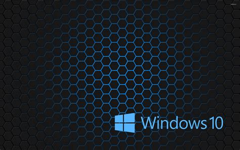 Windows 10 blue text logo on hexagons wallpaper - Computer wallpapers ...