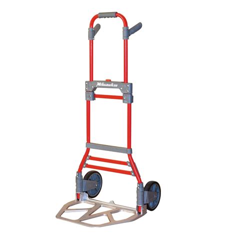 Milwaukee 300-lb 2-Wheel Red Aluminum Folding Hand Truck at Lowes.com