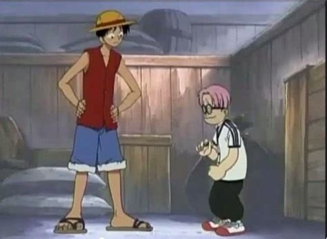 Koby is only a year younger than Luffy. Here's the two of them side by side in episode one ...